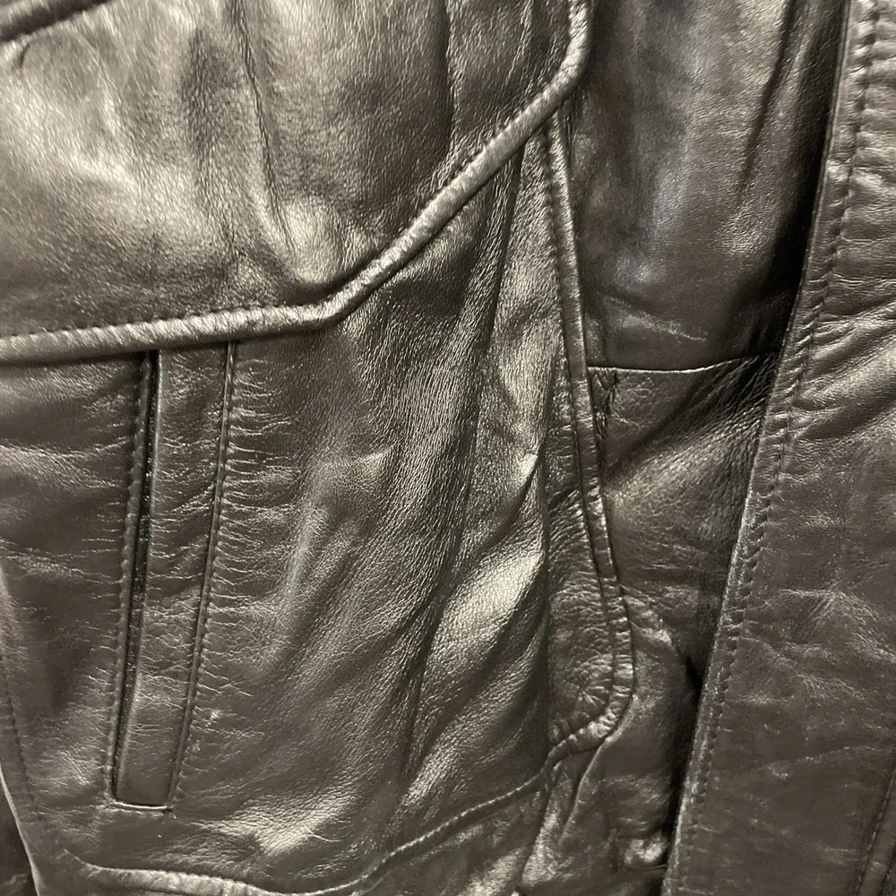 Ruggadier Black Lambskin Leather Bomber Jacket Men's Size 2XL Vintage‎ 90's